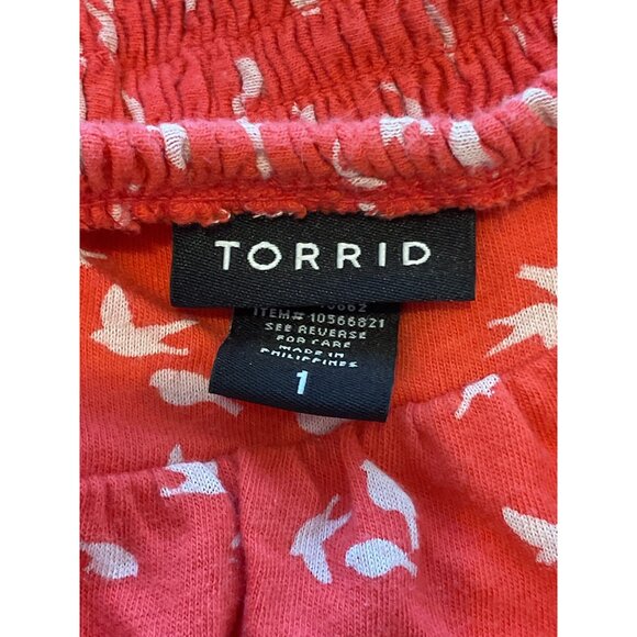 Torrid Womens Red Bird Print Sleeveless Top Size 1 - Picture 5 of 6